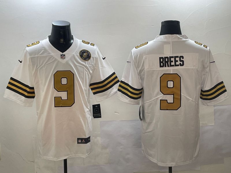 Men New Orleans Saints #9 Brees White 2024 Nike Limited NFL Jersey style 01042->new orleans saints->NFL Jersey